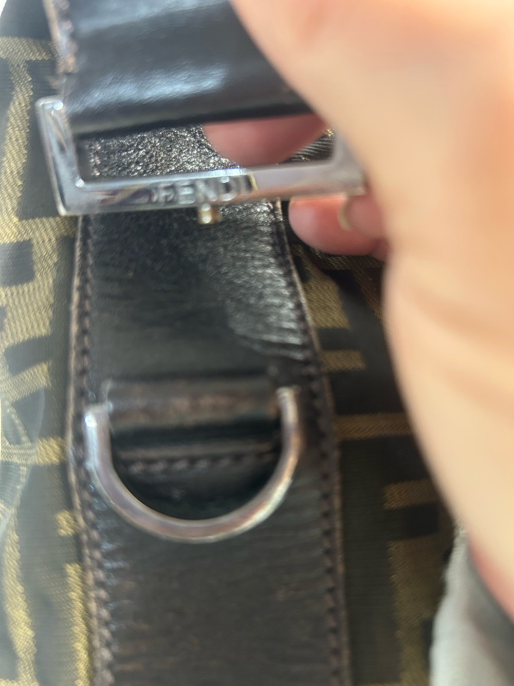 Fendi Brown FF Logo Messenger Bag - Picture 10 of 14